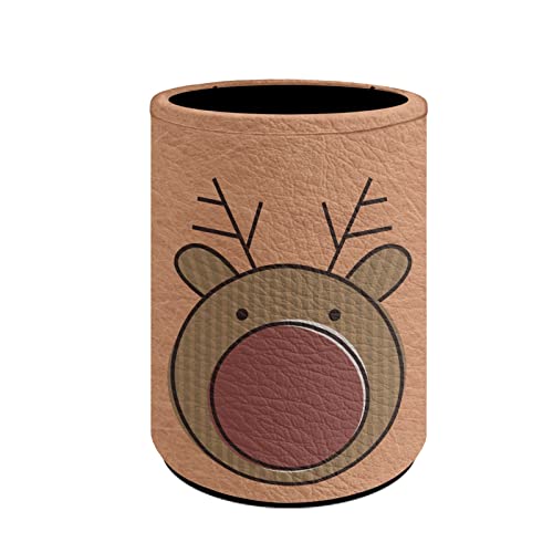 SdetYuia Stifthalter mit niedlichem Schneemann-Druck, zylinderförmig, für Zuhause, Büro, Schreibtischzubehör, Ständer, Tassentopf, Niedliches Weihnachts-Rentier, 8.8"x1.7"x4.1", Federmäppchen von SdetYuia