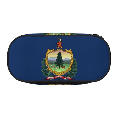 Vermont Federmäppchen mit Staatsflaggen-Druck, kleines Federmäppchen, Mehrzweck-Federmäppchen, Organizer, tragbare Federmäppchen, mehrfarbig, 8.3"x3.7"x2", Federmäppchen von SdetYuia