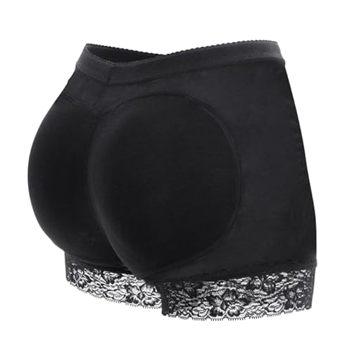 Damen Butt Lifter Höschen Hüfte Spitze Po Push-Up Hose Heber Bequem Push Up Unterhose Hip Enhancers mit 2 Herausnehmbarer Hüfte Pads Schwarz M von Sdhgerh