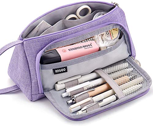 Federmäppchen Federtaschen Teenager Mädchen Mäppchen, Große Kapazität Pencil Case für Schule & Büro Erwachsener Mädchen Geschenk, 20x11cm (Violett) von SeBeLi