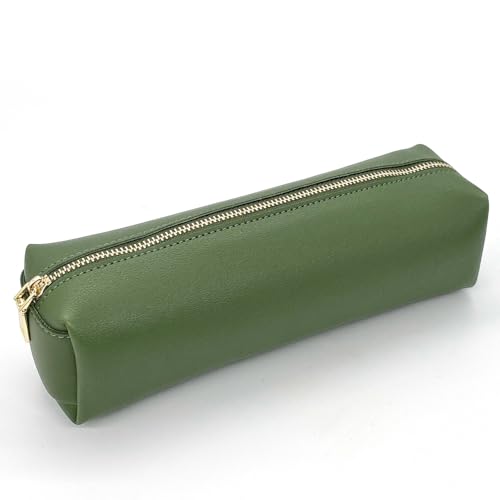 Tragbare PU-Federmäppchen Große Federmäppchen Kosmetik-Organizer-Tasche Schreibwaren für Schule & Büro Teen Geschenk (Blackish Green) von SeBeLi