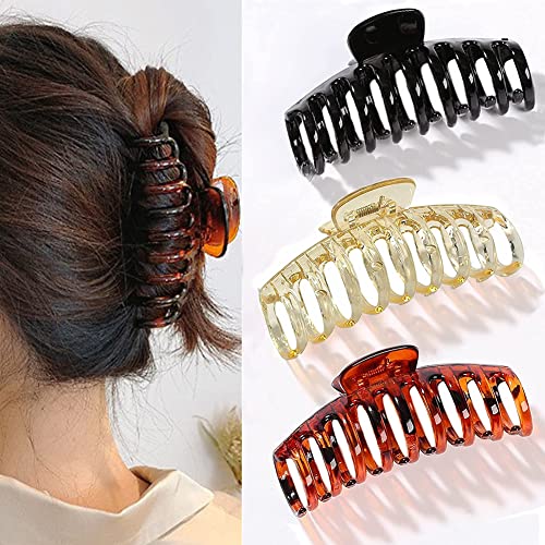 SeWooo 3 Stück Große Haarklammer, 11cm Vintage Einfache Klaue Clips Rutschfest Haarspangen, Pferdeschwanz-Halter, Haar-Accessoires für Frauen Damen Mädchen von SeWooo