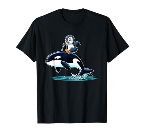 Pinguin Reiten Orca Kostüm Meerestierliebhaber Kinder Kleinkind T-Shirt von Sea Animal Valentine Costume