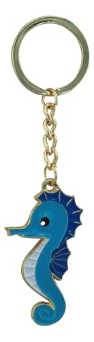 Sea-Club Schlüsselanhänger - Seepferdchen Anhänger Zink 3x12cm goldfarben & emailliert von Sea-Club