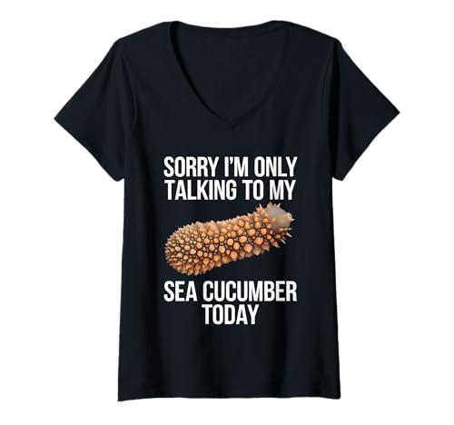 Damen Ich Bin wirklich eine Seegurke in einem menschlichen Kostüm T-Shirt mit V-Ausschnitt Damen Ich Bin wirklich eine Seegurke in einem menschlichen Kostüm T-Shirt mit V-Ausschnitt von Sea Cucumber Design