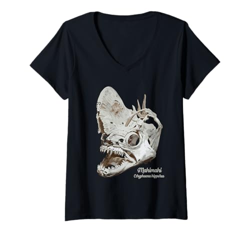 Damen Mahimahi Angeln Delphinfish T-Shirt mit V-Ausschnitt Damen Mahimahi Angeln Delphinfish T-Shirt mit V-Ausschnitt von Sea Fishing Doradofish Coryphaena hippurus