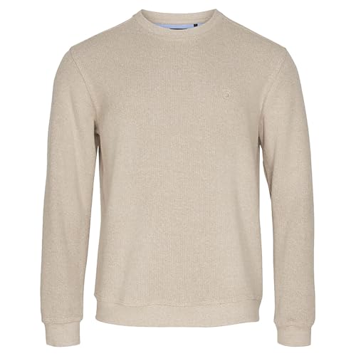 Sea Ranch Herren Sweatshirt Winston Unifarben - Longsleeve-Pullover mit Rundhalsausschnitt in Sand Melange Größe XL von SEA RANCH