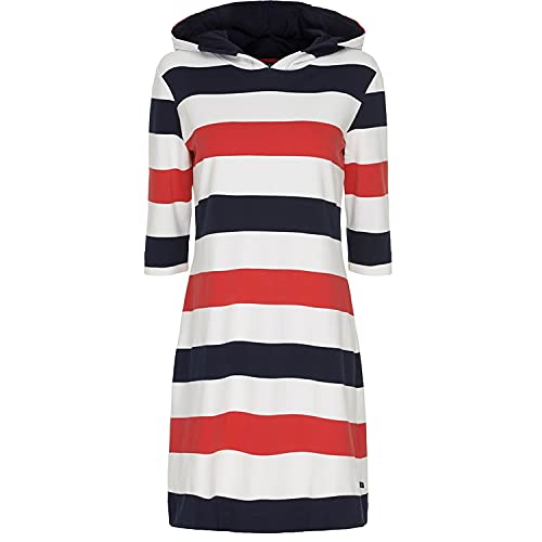 Sea Ranch maritimes Damen Hoodie Kleid Blockstreifen blau weiß rot Gr. S, M, L, XL, XXL, Farbe:Ecru/Navy/Red, Größe:3XL von Sea Ranch