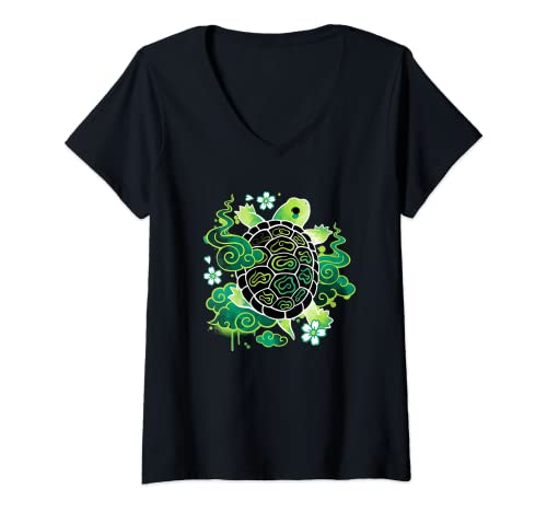 Damen Sea Turtle Damen Sommer Strand Grafik T-Shirt mit V-Ausschnitt Damen Sea Turtle Damen Sommer Strand Grafik T-Shirt mit V-Ausschnitt von Sea Turtle Women