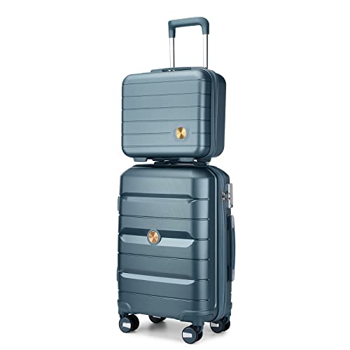 Sea choice Handgepäck Koffer Polypropylene Hartschalenkoffer Trolley Reisekoffer mit TSA-Schloss Beautycase 4 Rollen, 55cm, 32-35 Liter von Sea choice