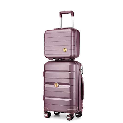 Sea choice Handgepäck Koffer Polypropylene Hartschalenkoffer Trolley Reisekoffer mit TSA-Schloss Beautycase 4 Rollen, 55cm, 32-35 Liter von Sea choice