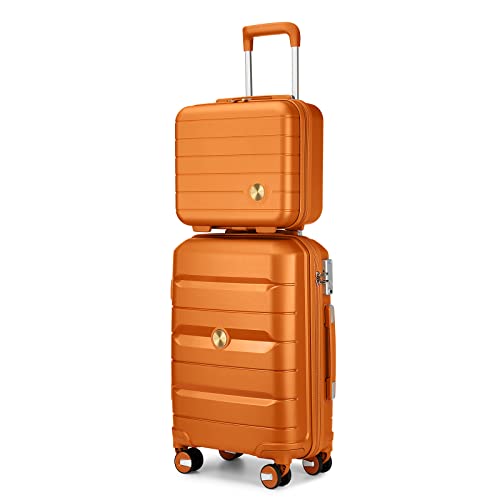 Sea choice Handgepäck Koffer Polypropylene Hartschalenkoffer Trolley Reisekoffer mit TSA-Schloss Beautycase 4 Rollen, 55cm, 32-35 Liter von Sea choice