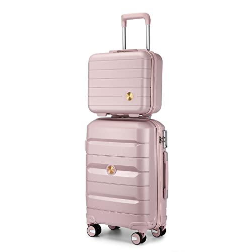 Sea choice Handgepäck Koffer Polypropylene Hartschalenkoffer Trolley Reisekoffer mit TSA-Schloss Beautycase 4 Rollen, 55cm, 32-35 Liter von Sea choice