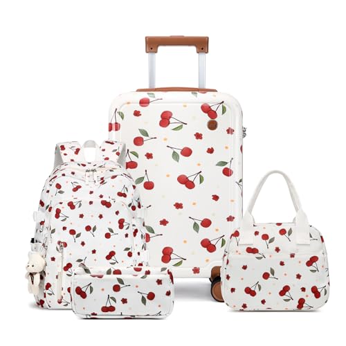 Sea choice Kinderkoffer mit Rucksack Set Handgepäck Leicht Hartschalenkoffer Trolley Jungen Mädchen Reisekoffer mit 4 Rollen, TSA Schloss, 53x34x21cm von Sea choice