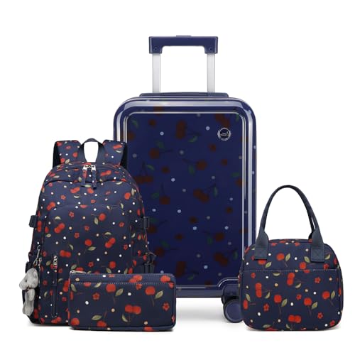 Sea choice Kinderkoffer mit Rucksack Set Handgepäck Leicht Hartschalenkoffer Trolley Jungen Mädchen Reisekoffer YKK Reiverschluss mit 4 Rollen TSA, 53x34x21cm von Sea choice