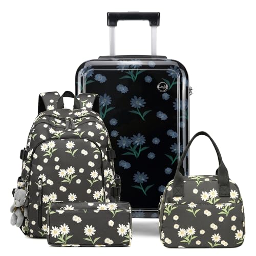 Sea choice Kinderkoffer mit Rucksack Set Handgepäck Leicht Hartschalenkoffer Trolley Jungen Mädchen Reisekoffer mit 4 Rollen, TSA Schloss, 53x34x21cm von Sea choice