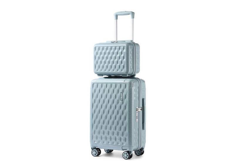 Sea choice Kofferset 2 Teilig Kabinengepäck mit Kosmetiktasche und Eckenschutz., 4 Rollen, (2 tlg), 4 leisen Doppelrollen, 360° drehbar, Grau von Sea choice