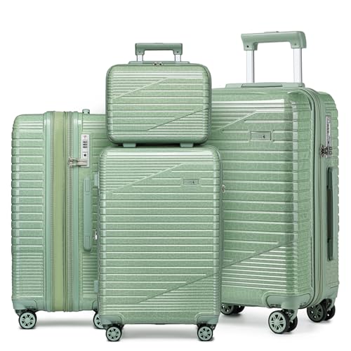 Sea choice Kofferset 4 Teilig Hartschalen Rollkoffer PC Handgepäck Set Beautycase (Nur L Koffer Erweiterbar) Reisekoffer mit YKK Reißverschluss TSA-Schloß und 4 Rollen S/M/L/XL von Sea choice