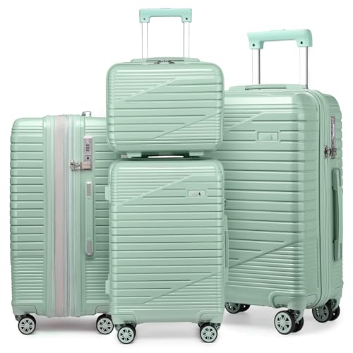 Sea choice Kofferset 4 Teilig Hartschalen Rollkoffer PC Handgepäck Set Beautycase (Nur L Koffer Erweiterbar) Reisekoffer mit YKK Reißverschluss TSA-Schloß und 4 Rollen S/M/L/XL von Sea choice