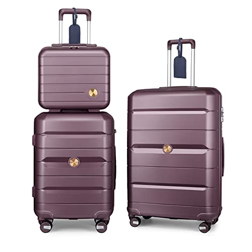 Sea choice Kofferset Handgepäck Hartschalen Trolley Koffer mit Beautycase Leichtgewicht Polypropylene Reisekoffer Sets mit TSA Schloss 4 Doppel-Rollen von Sea choice