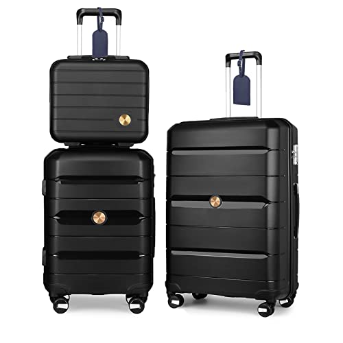 Sea choice Kofferset Handgepäck Hartschalen Trolley Koffer mit Beautycase Leichtgewicht Polypropylene Reisekoffer Sets mit TSA Schloss 4 Doppel-Rollen von Sea choice