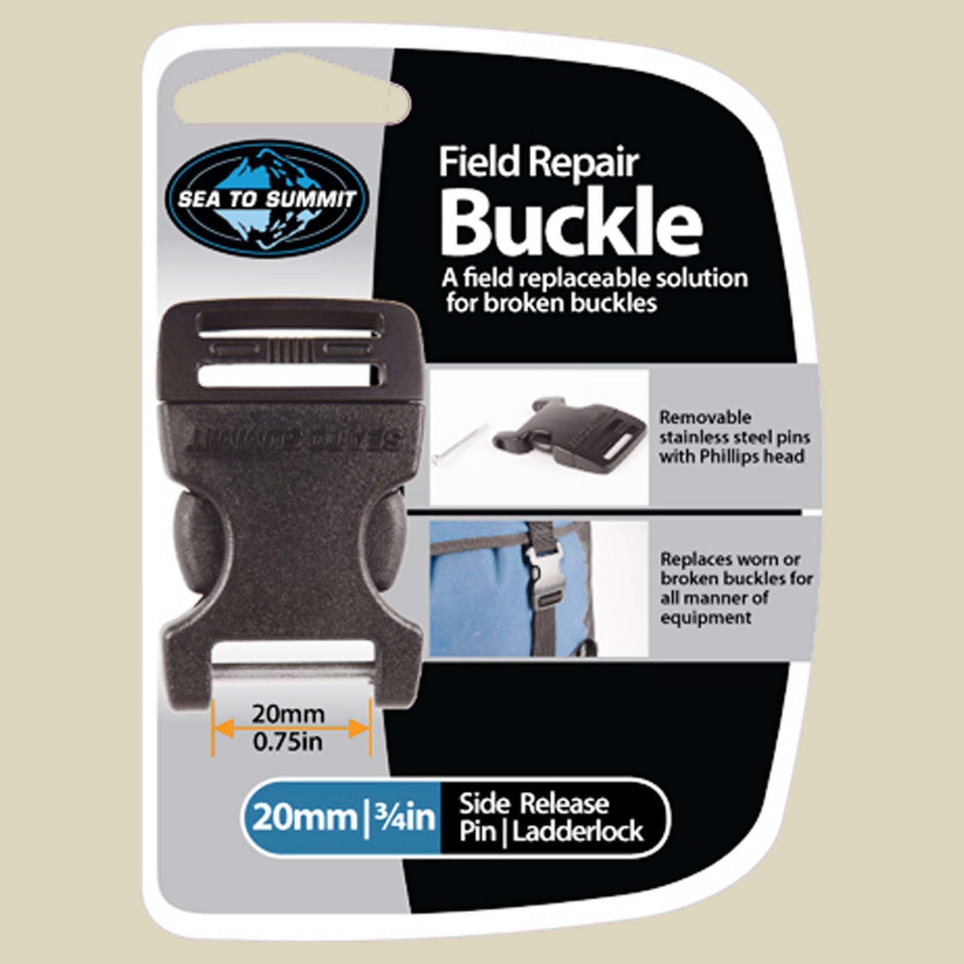 Field Repair Buckle Side Release 20 mm (1Pin) für Gurtbänder bis 20 mm von Sea to Summit