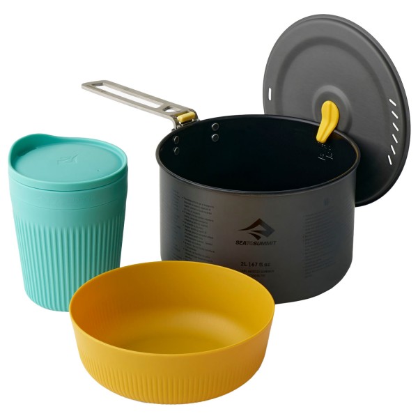 Sea to Summit - Frontier UL One Pot Cook Set (3 Pieces) - Kochset Gr Pot: 2 l, Bowl & Mug: M grau von Sea to Summit