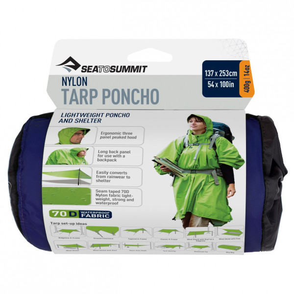 Sea to Summit - Nylon Tarp Poncho - Biwaksack Gr One Size grau von Sea to Summit