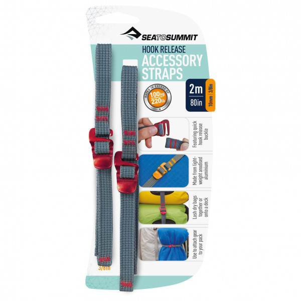 Sea to Summit - Tie Down Accessory Strap with Hook Gr 10 mm - 2 m rot von Sea to Summit