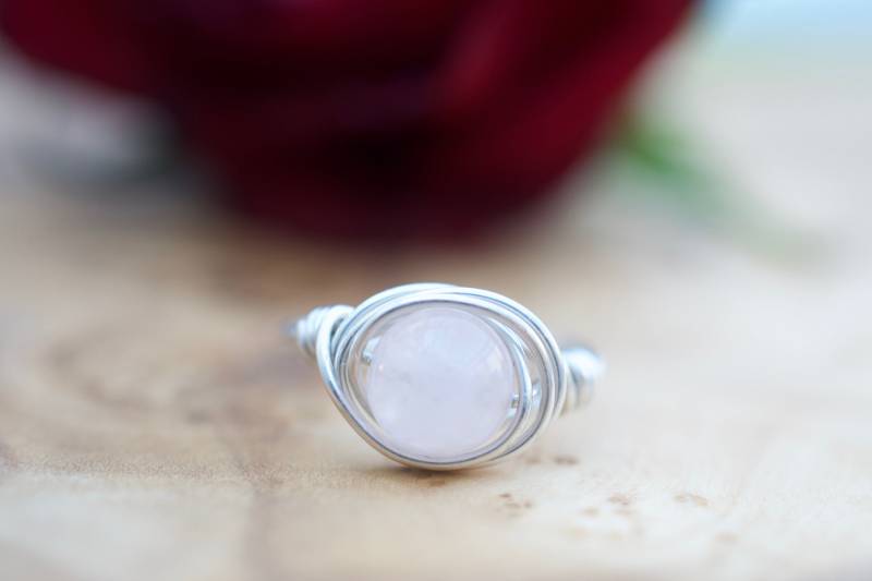 Rosa Morganit Ring in Sterling Silber von SeaCoalUK