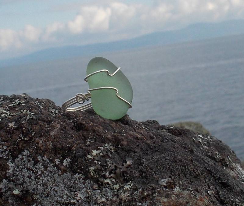 Ringgröße 7.25/Seeglas Silver Wire Wrapped Vancouver Island Bc > Versandkostenfrei in Nordamerika Ringgröße 7.25/Seeglas Silver Wire Wrapped Vancouver Island Bc > Versandkostenfrei in Nordamerika von SeaDangles