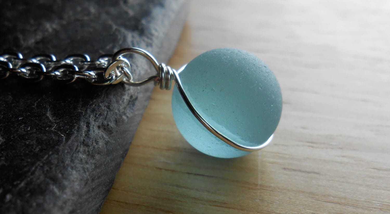 Halskette Aus Recyceltem Marmor - Gischt Halskette Aus Recyceltem Marmor - Gischt von SeaFindDesigns