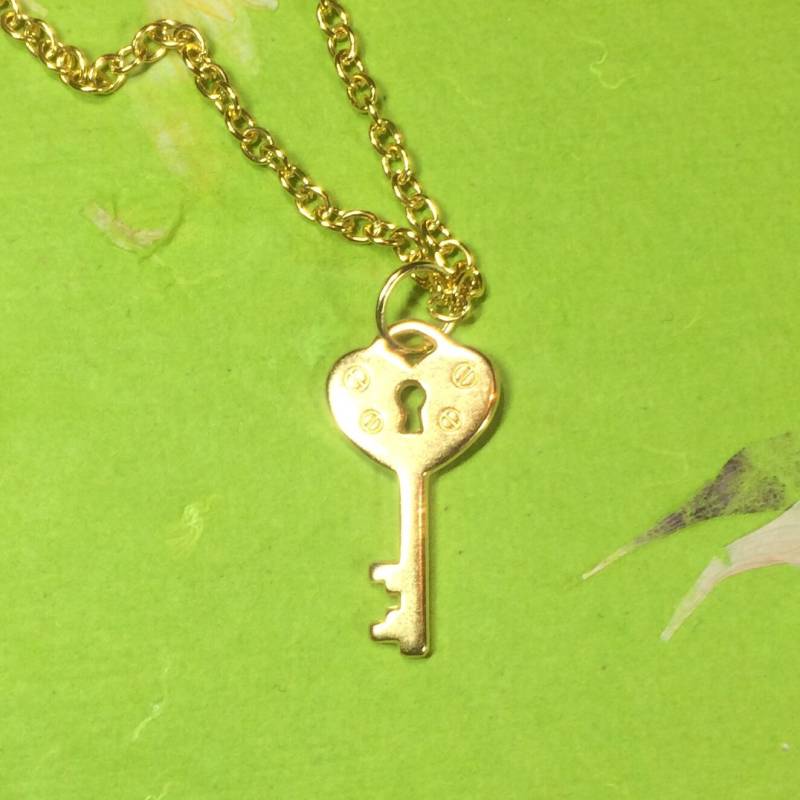 Schlüssel Der Tür Halskette, Gold Oder Roségold von SeaGemJewellery
