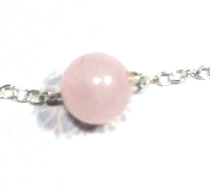 sterling Silber Armband Mit Rosenquarz sterling Silber Armband Mit Rosenquarz von SeaGemJewellery