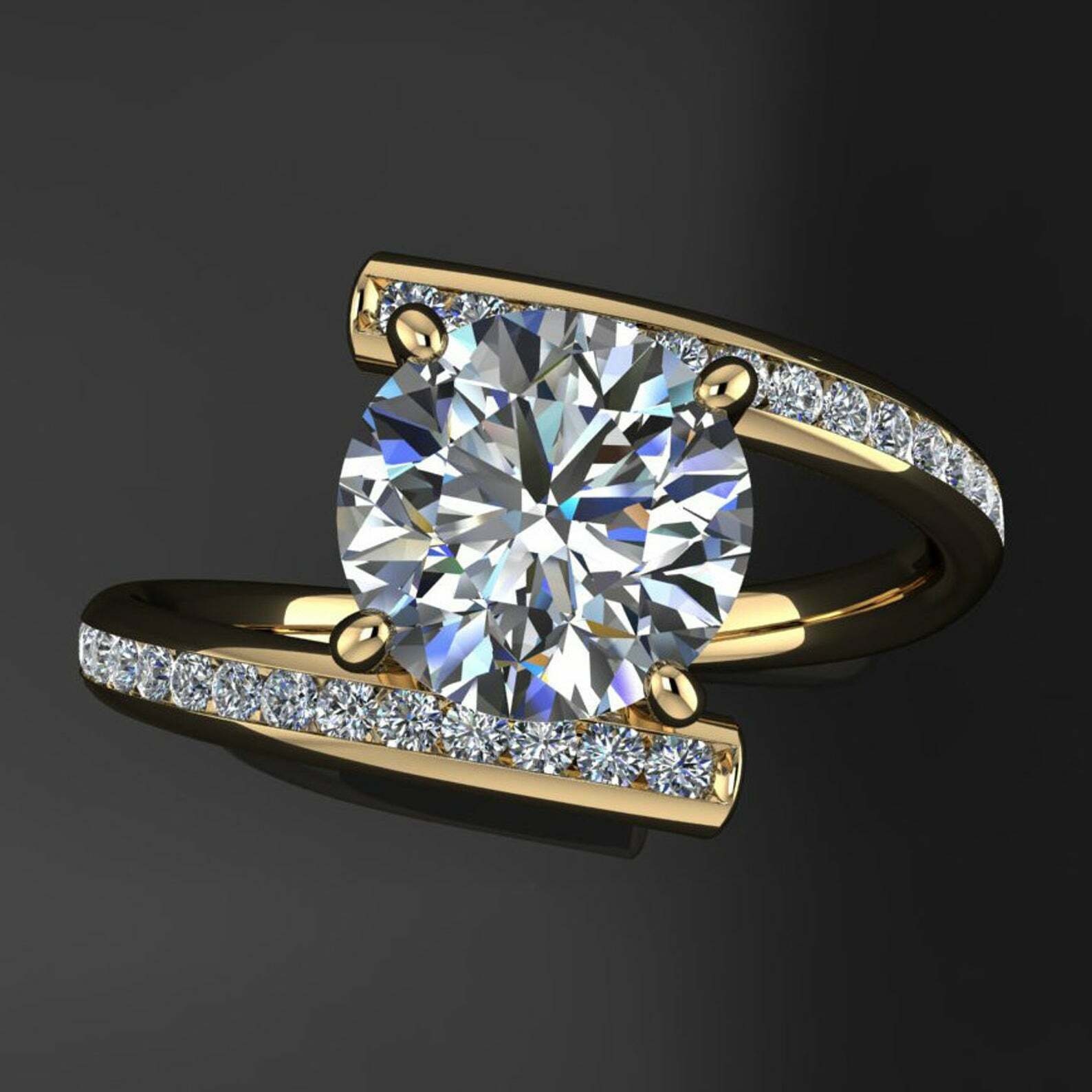 1.50 Ct Runder Diamant Ehering, Wunderschöner Einzigartiger 14K Weißgold Finish Ring, Simulierter Ring von SeaOfJewelsStore