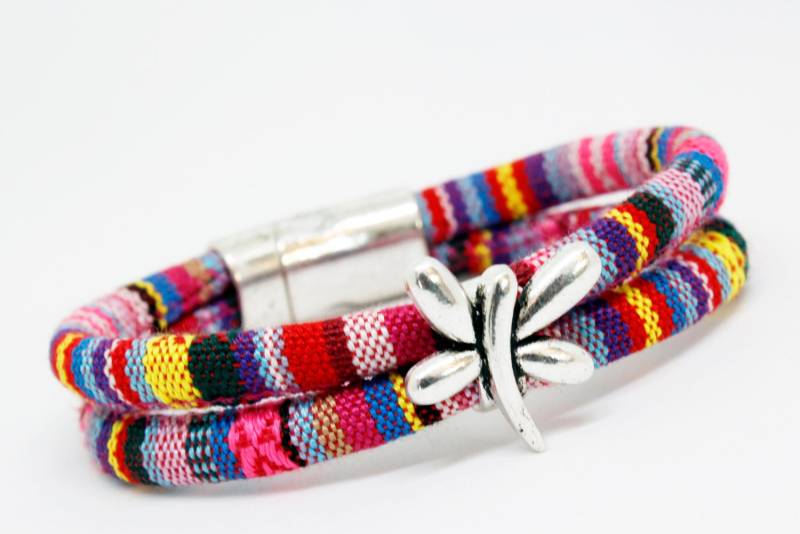 Dragonfly Gewebtes Armband Aus 100% Baumwolle | Libelle Tierschmuck Wählen Sie Ihre Farbe Vegan von SeaRanchJewelry