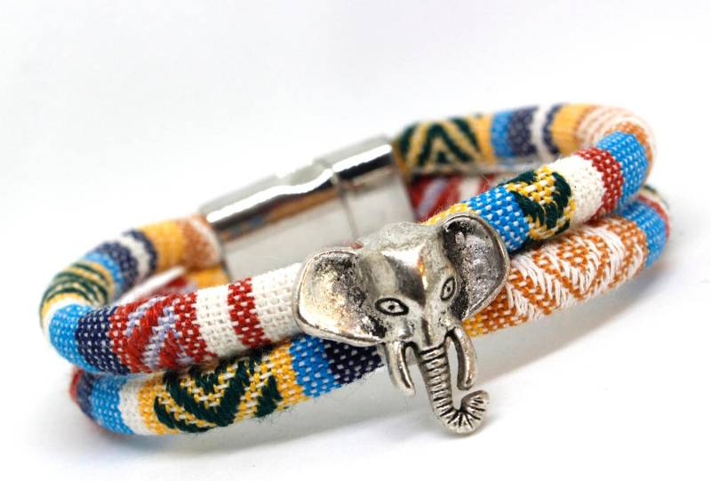 Elephant Armband Aus 100% Baumwolle in Der Farbe Nach Wahl | Tier Unisex Schmuck Wählen Sie Ihre Vegan von SeaRanchJewelry