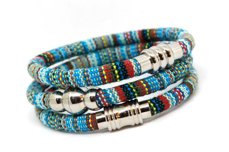 Fußkettchen Oder Armband Aus Gewebter Baumwolle | Unisex Schmuck Vegan Boho Geschenk Für Sie von SeaRanchJewelry