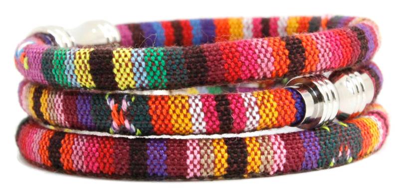 Gestreiftes Armband Oder Fußkettchen Aus Baumwolle | Boho Vegan Schmuck von SeaRanchJewelry