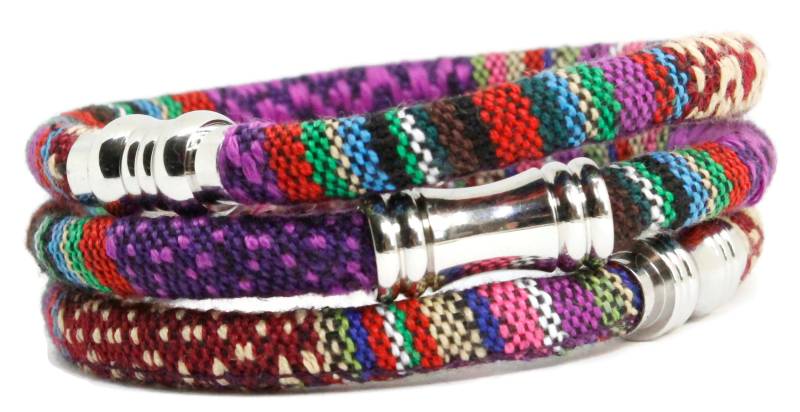 Gewebtes Lila Baumwollarmband Oder Fußkettchen | Veganer Boho Schmuck von SeaRanchJewelry