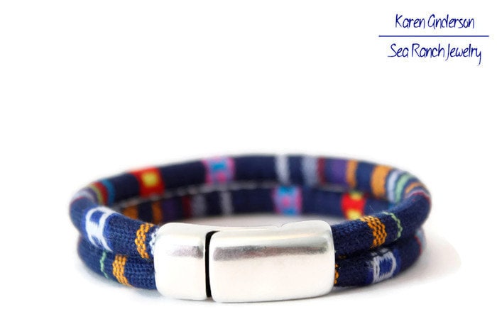 Herrengröße Nautical Navy Euro Armband | Maritimes Bootfahren Schmuck von SeaRanchJewelry