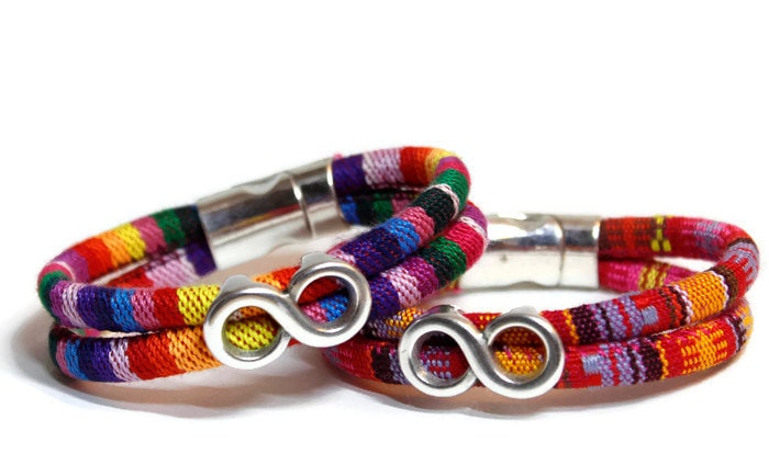 Infinity Gewebtes Armband Aus 100% Baumwolle | Unendliche Liebe Wählen Sie Ihre Farbe Vegan Geschenk von SeaRanchJewelry