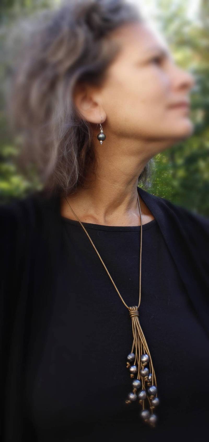 Ohrringe Mit Schwarzer Perle | Süsswasserperle Perlen -Resort Schmuck Baumeln Silberschmuck von SeaRanchJewelry