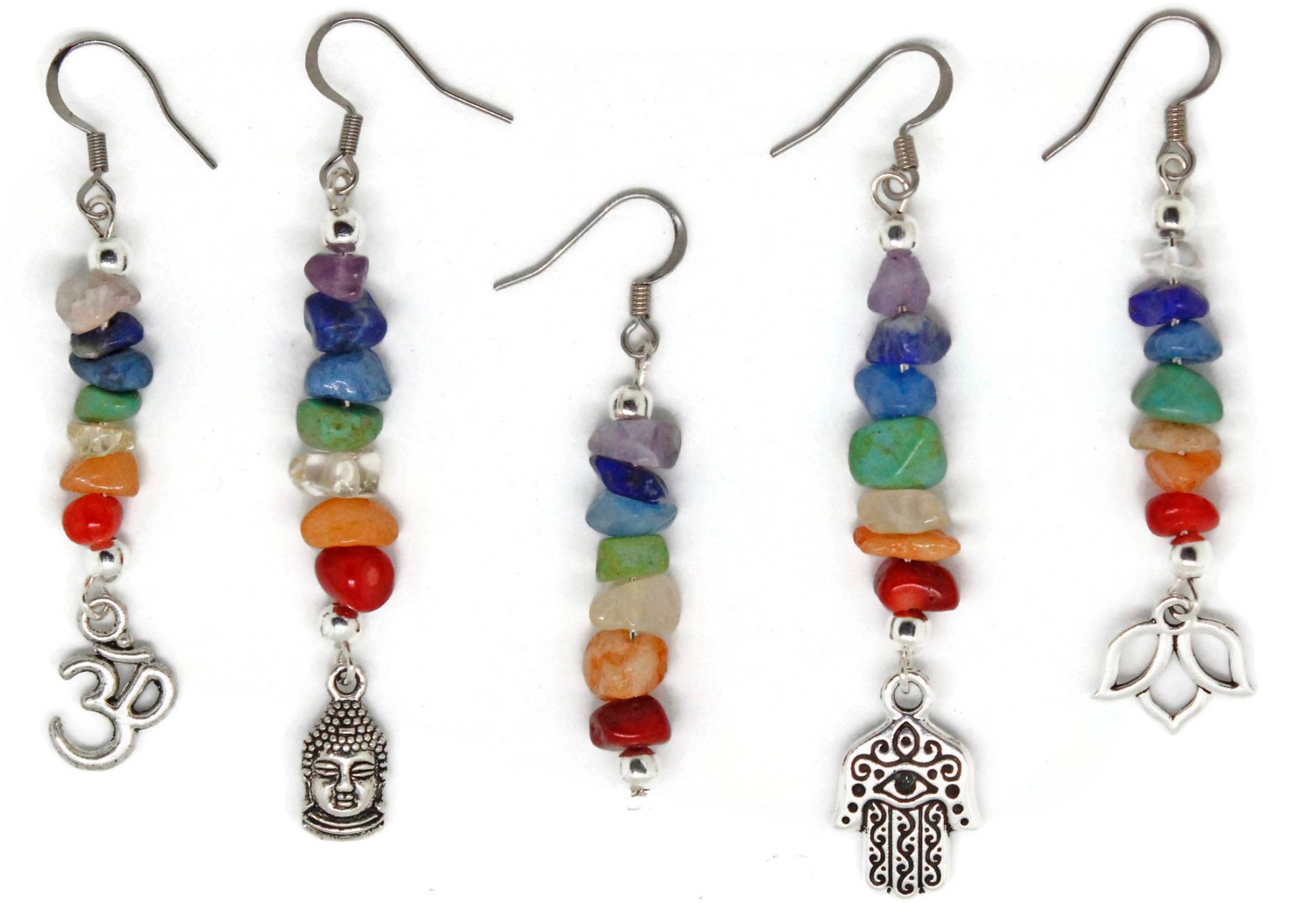 Regenbogen-Ohrringe | Chakra Ohrringe Yoga Heilung Vegane Stolz Eohrringe Schmuck 7 Farben Von Echten Steinen & Kristall von SeaRanchJewelry