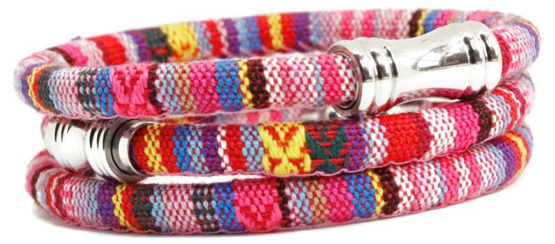 Rosa Gewebte Baumwolle Fußkettchen Oder Armband | Vegan Schmuck von SeaRanchJewelry