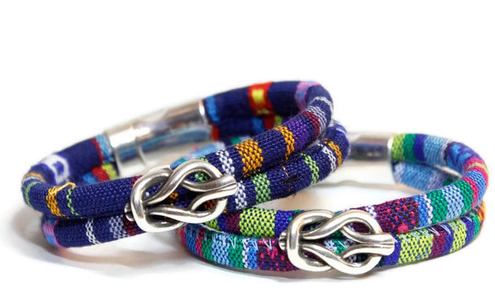 Sailor Liebe Knoten Armband | Aus 100% Baumwolle Maritimes Unisex Schmuck Wählen Sie Ihre Farbe Vegan von SeaRanchJewelry