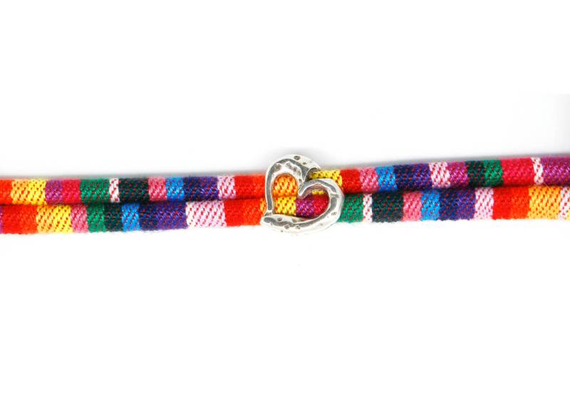 Schwimmendes Herz Armband | Wählen Sie Ihre Farbe Aus Gewebter Baumwolle Veganer Schmuck Boho Geschenk Für Sie von SeaRanchJewelry