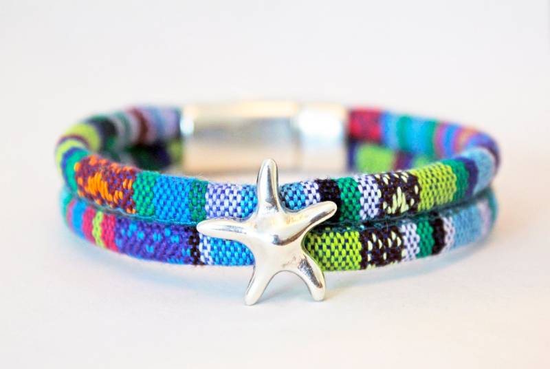 Seestern Armband Gewebtes Baumwollarmband | Vegan Unisex Schmuck Boho von SeaRanchJewelry