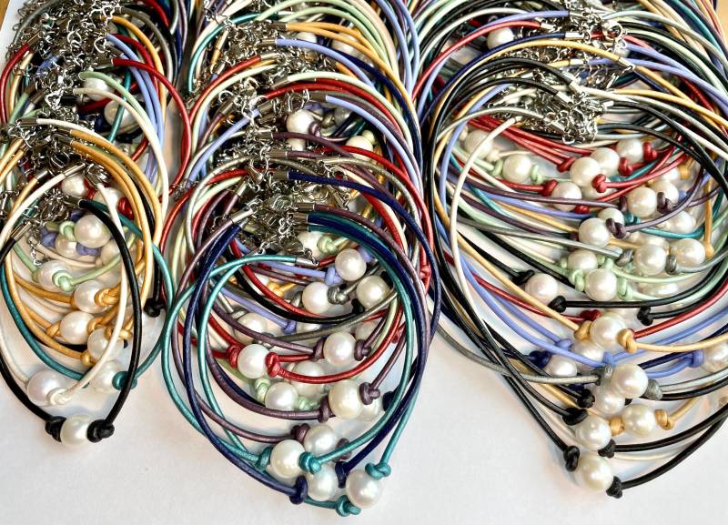 Süßwasserperle Leder Halskette, Armband Oder Fußkettchen von SeaRanchJewelry