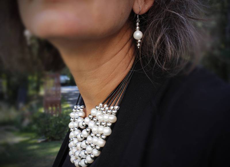 Weiße Süsswasserperle Ohrringe | Runde Kartoffelperlen -Resort Schmuck Silberschmuck von SeaRanchJewelry